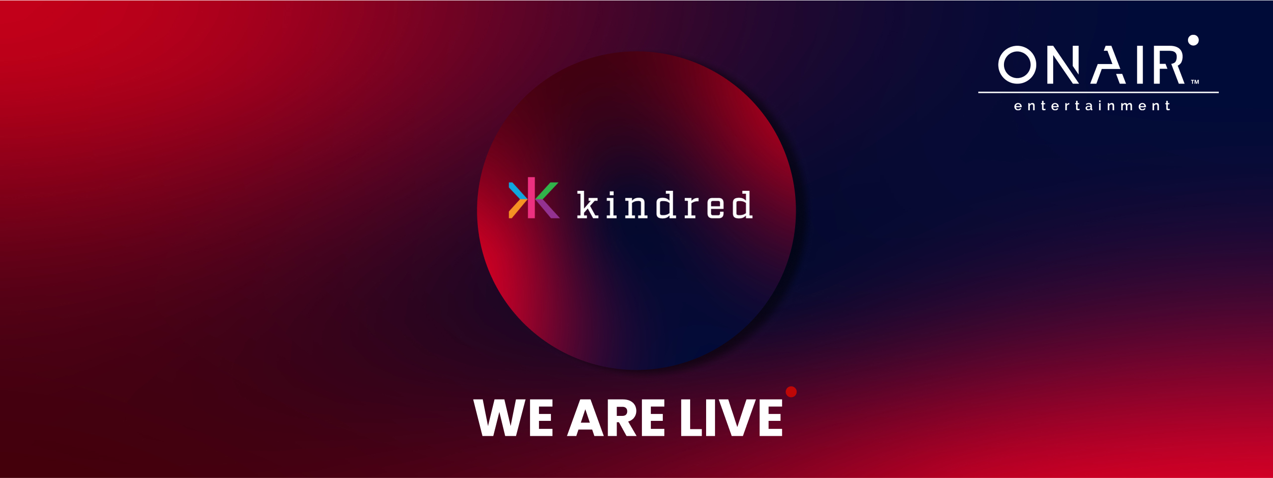 Kindred logo, representing their partnership agreement with OnAir Entertainment.
