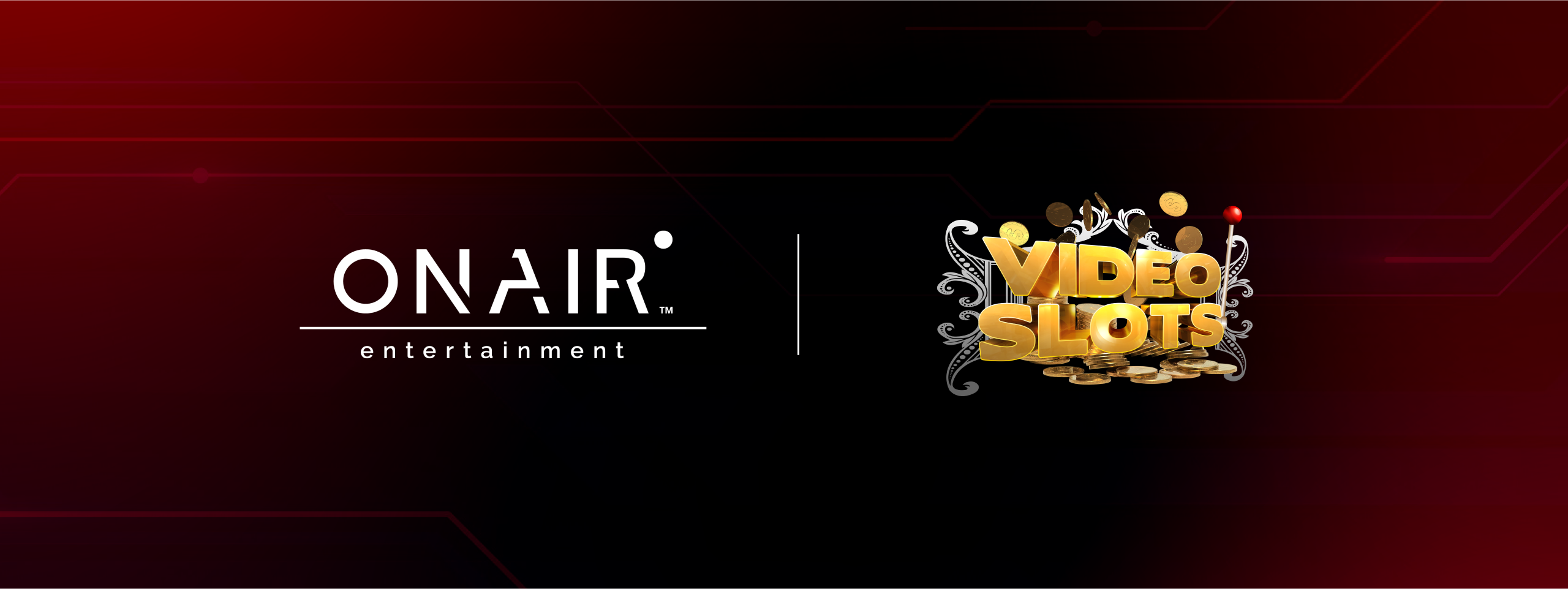 Videoslots and OnAir Entertainment logos to represent their partnership.